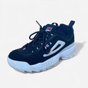 Fila Black and White women’s chunky platform sneakers - size 7